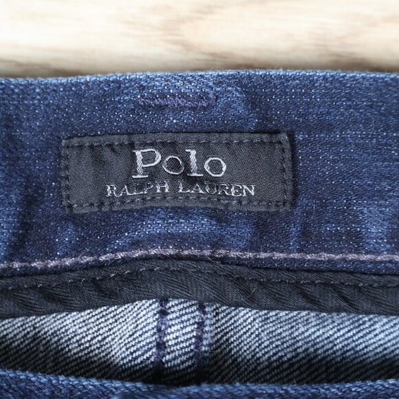 Polo Ralph Lauren Jeans Mens 42Tx36 Dark Blue Stretch Denim Straight Leg Classic - Picture 8 of 14